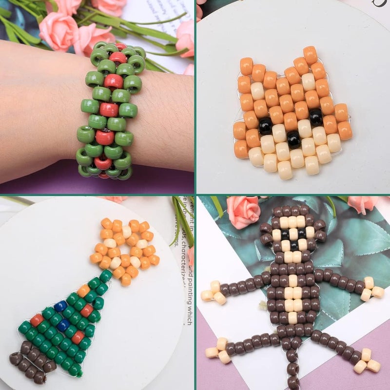 IOOLEEM Pony Beads(1000pcs Earth Tone-Colored), Beads for Jewelry Making, Crafts, Beading Supplies, Arts & Crafts Materials for Jewelry Making. - Image 5